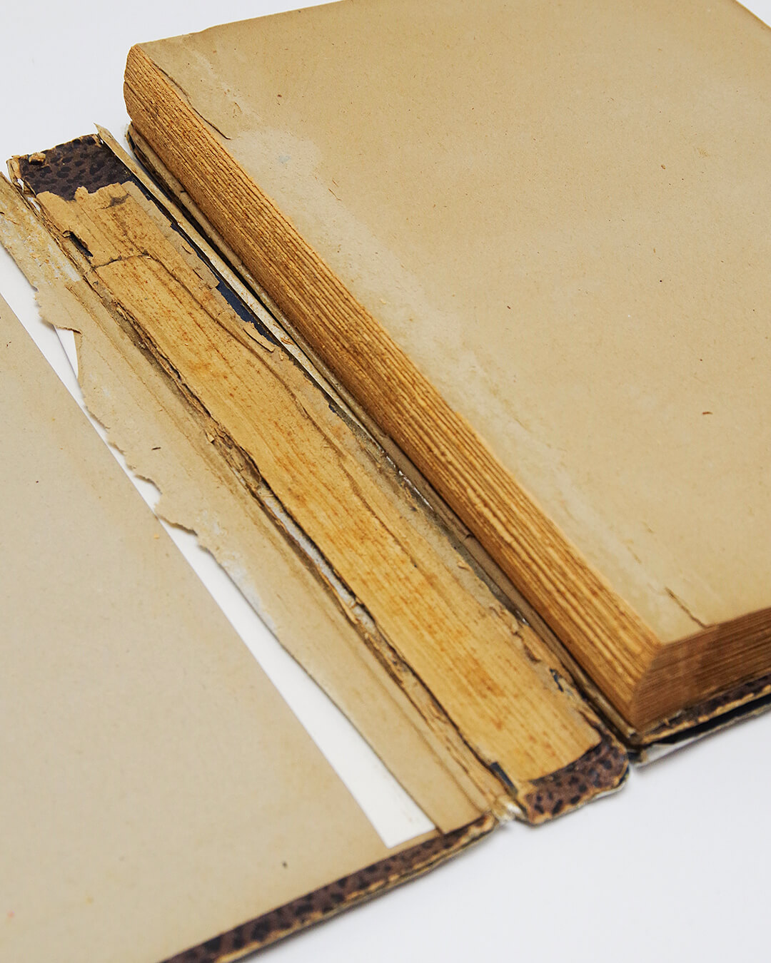 バラバラに壊れた古いアルバムの修理